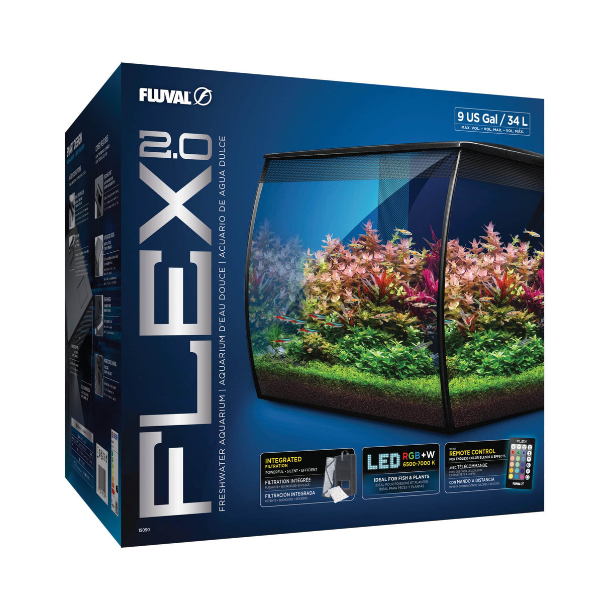 Caja del Acuario fluval flex 2.0 de 34 litros