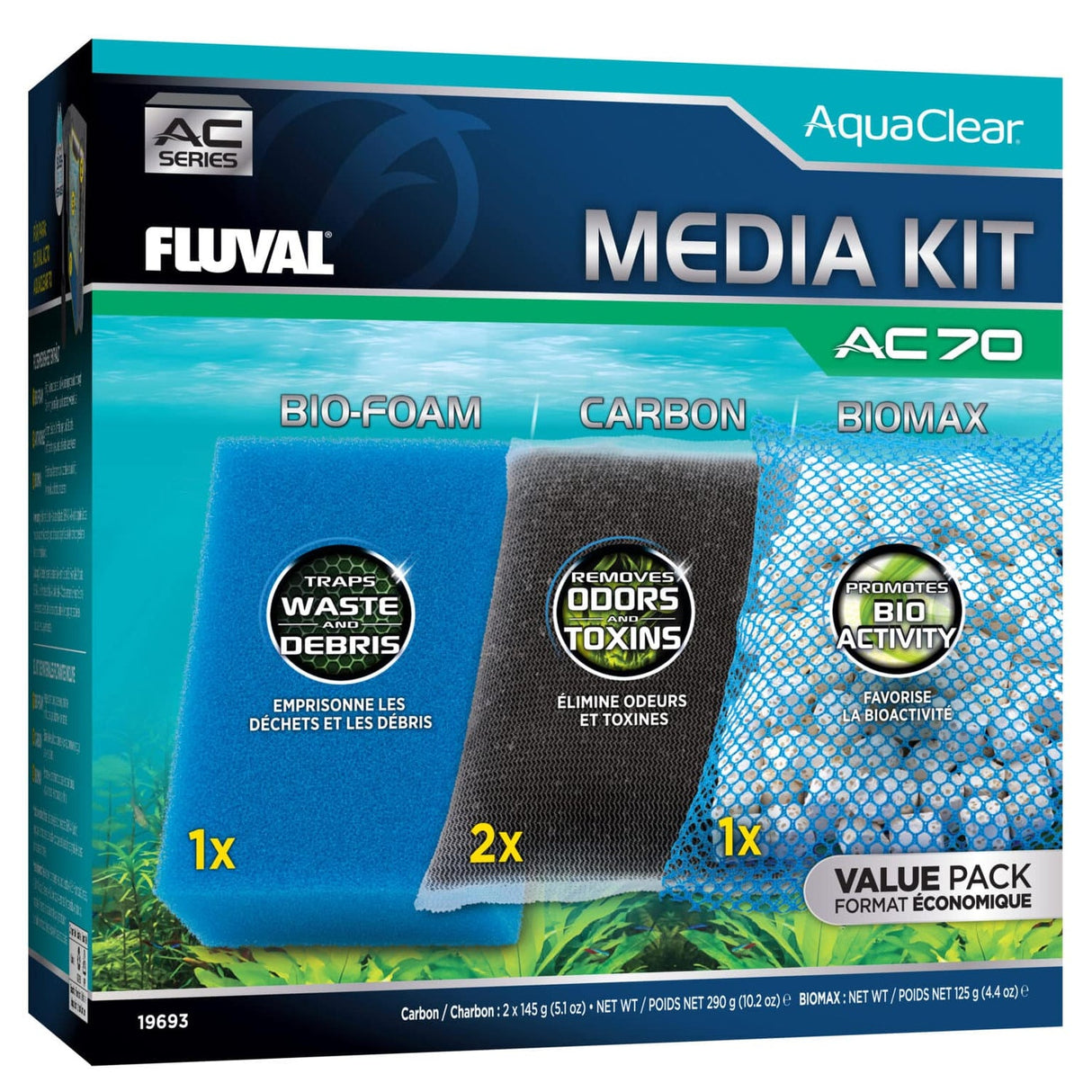 Kit de materiales filtrantes para filtro AquaClear Fluval AC