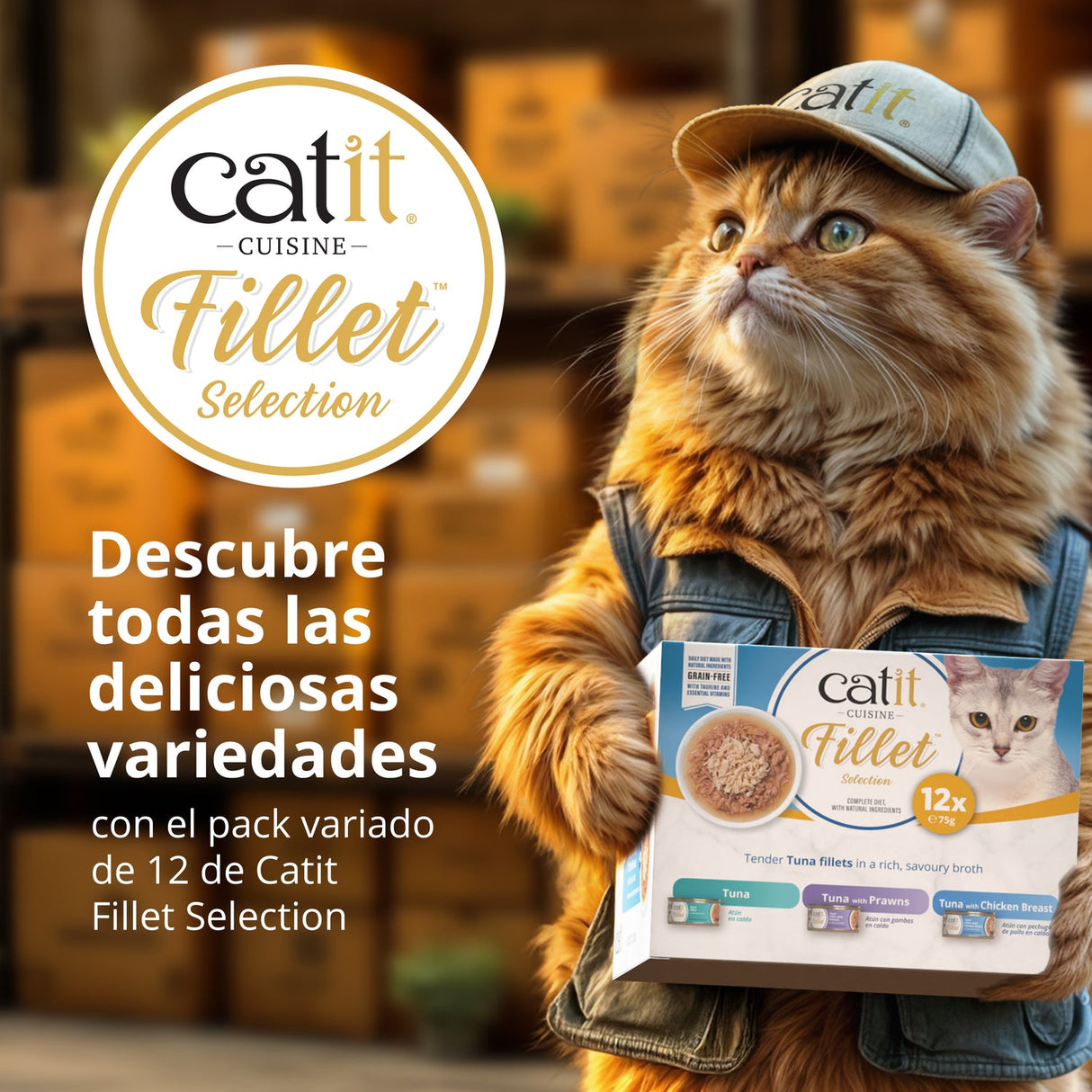 Atún desmenuzado para gatos Catit Cuisine Fillet
