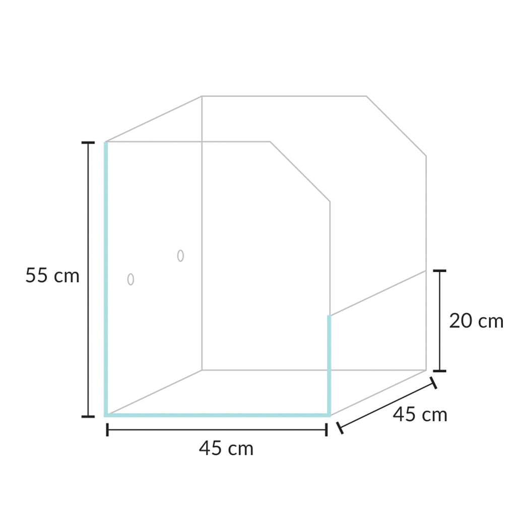 Medidas acuario Cubic 45
