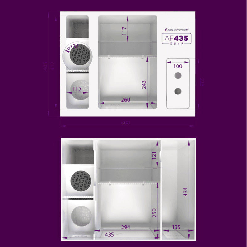 Medidas del sumidero Sump AF435