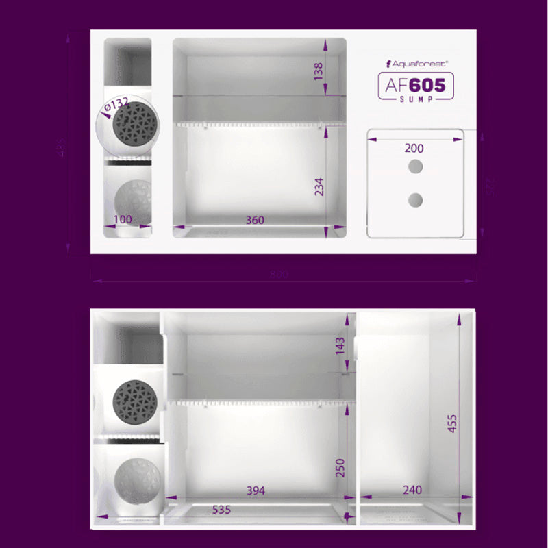 Medidas del sumidero Sump AF605