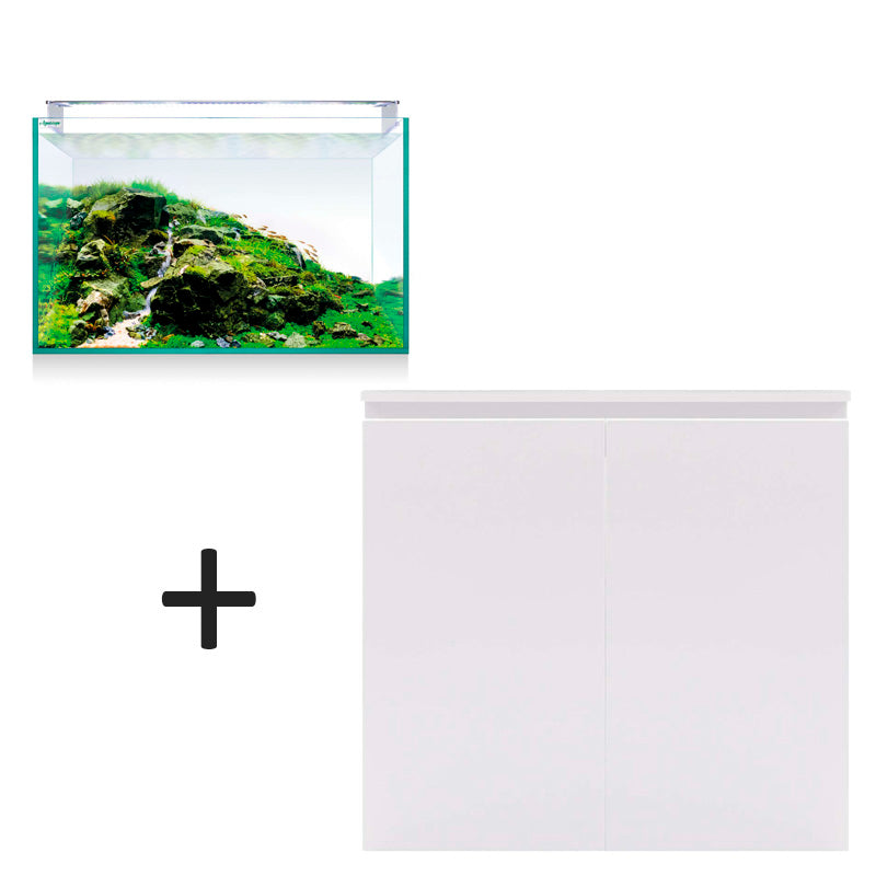 acuario kit rgb pro extra claro 200 litros y mueble blanco
