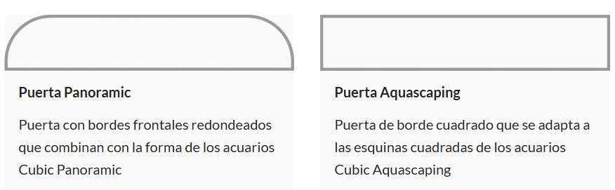 Modelos de puerta Panoramic y Aquascaping