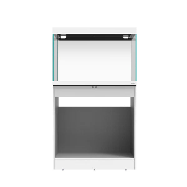 Vista con el mueble abierto del Acuario con mesa Waterbox Eden 40