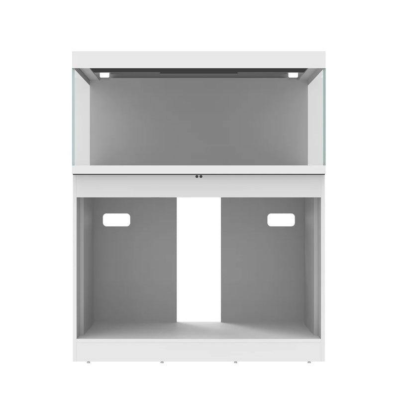 Vista con el mueble abierto del Acuario con mesa Waterbox Eden X 80