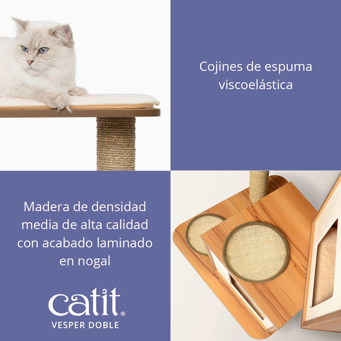 Árbol rascador para gatos Catit Vesper Doble