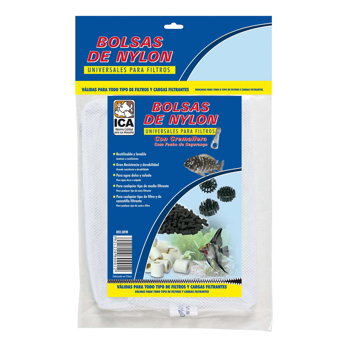 Bolsa / Malla de Nylon con cremallera (20 cm) - BFG