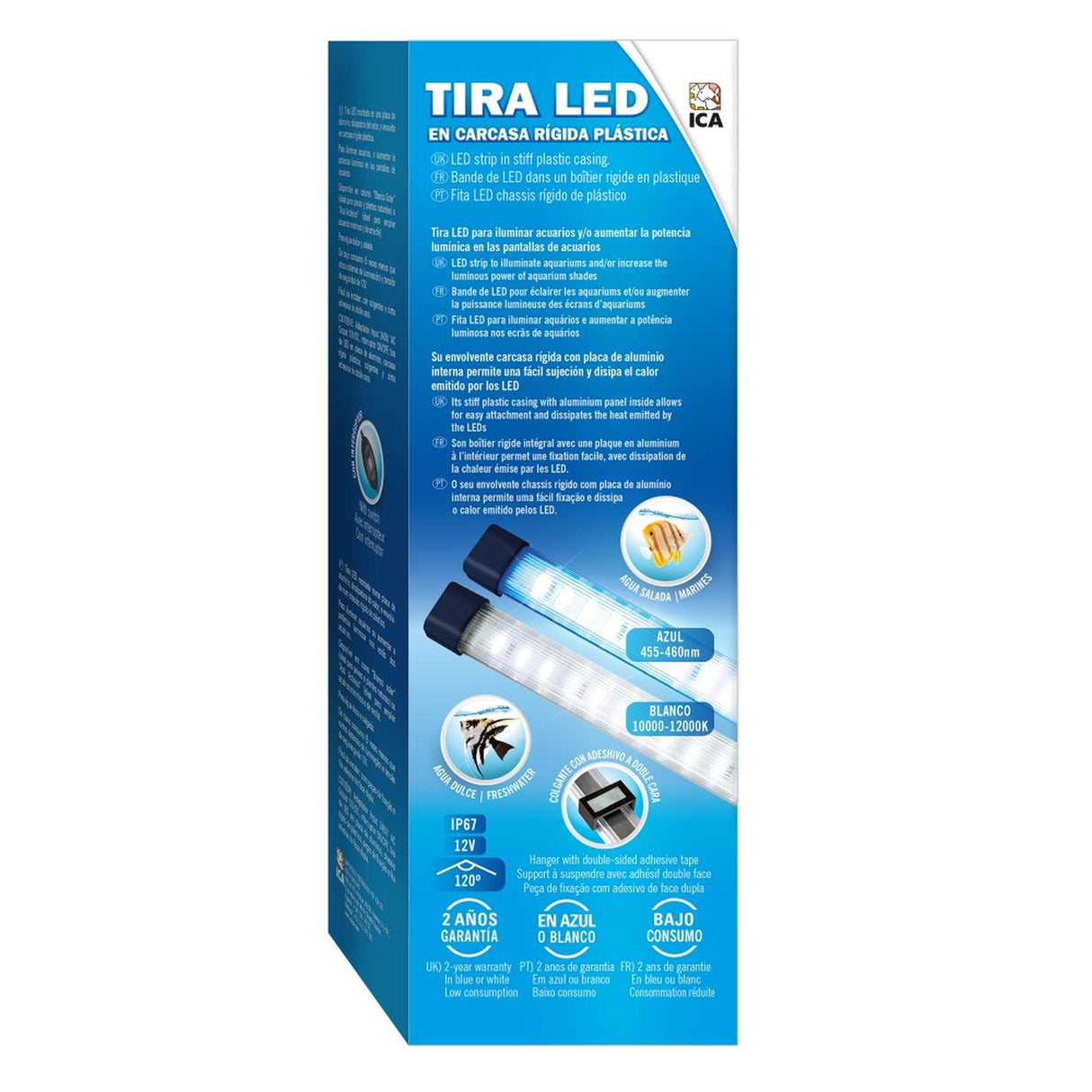 caja tira led blanca con carcasa rígida