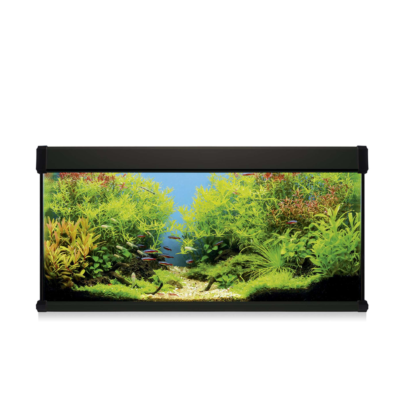 acuario kit aqua lux pro de 130 litros negro