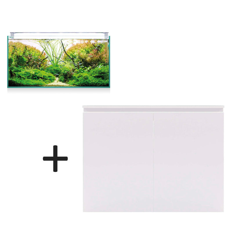 acuario kit rgb pro extra claro 250 litros y mueble blanco