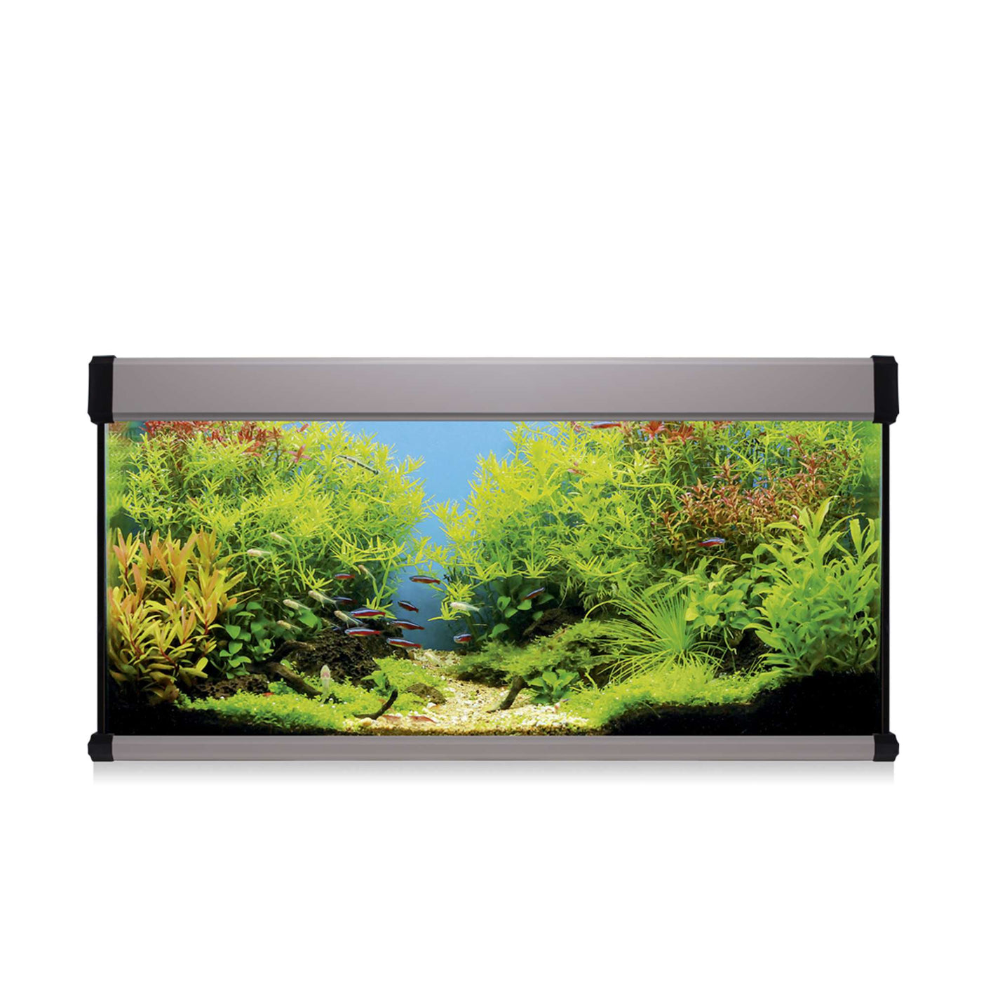 acuario kit aqua lux pro de 130 litros plata