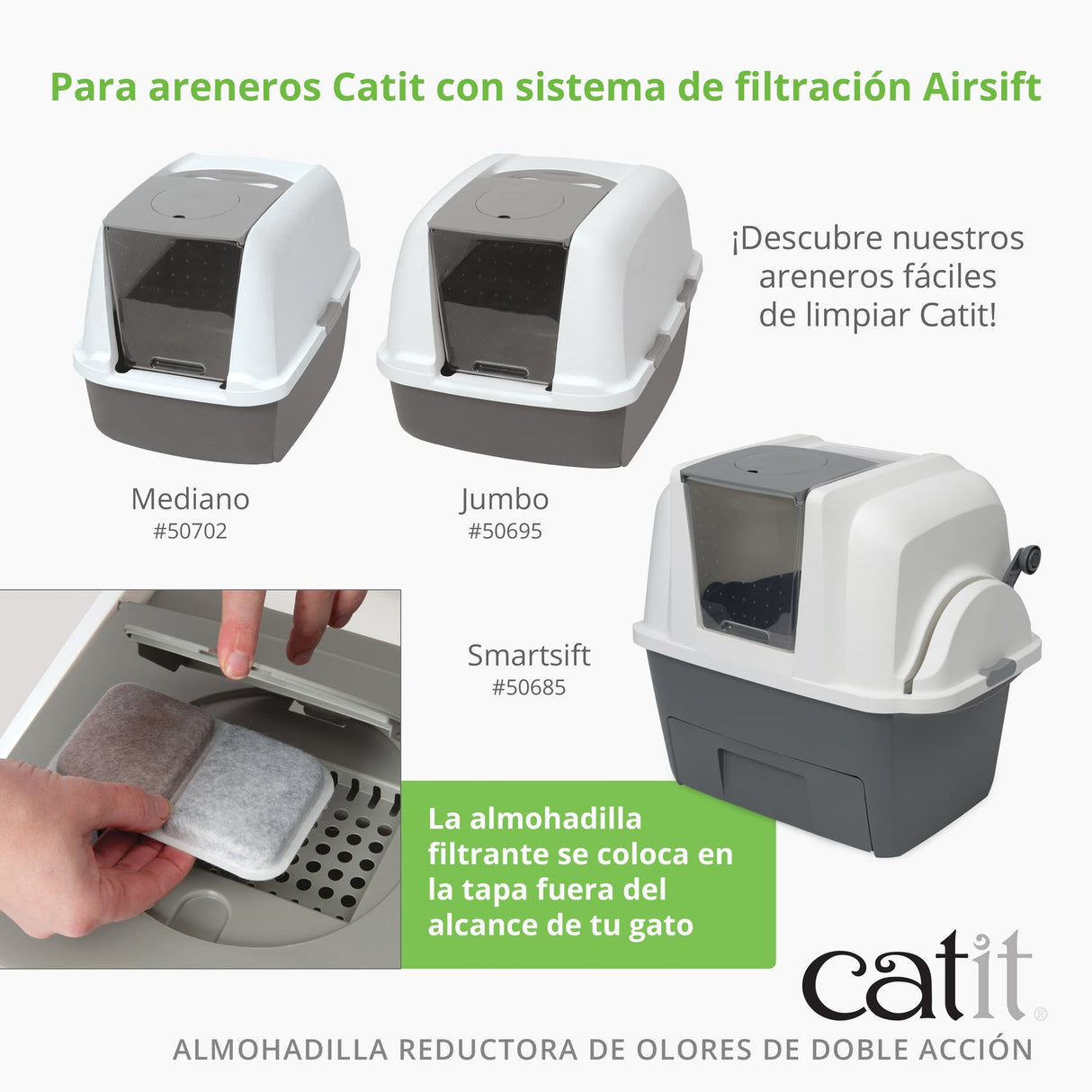 Filtro Dual Reductor de Olores de Arenero de gatos Catit Airsift