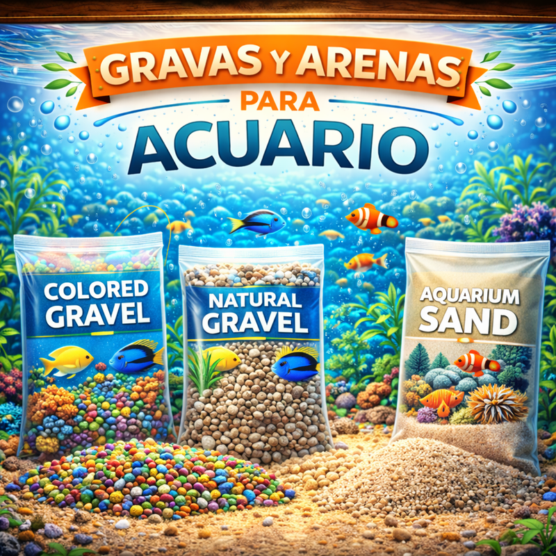Gravas y arenas para acuario