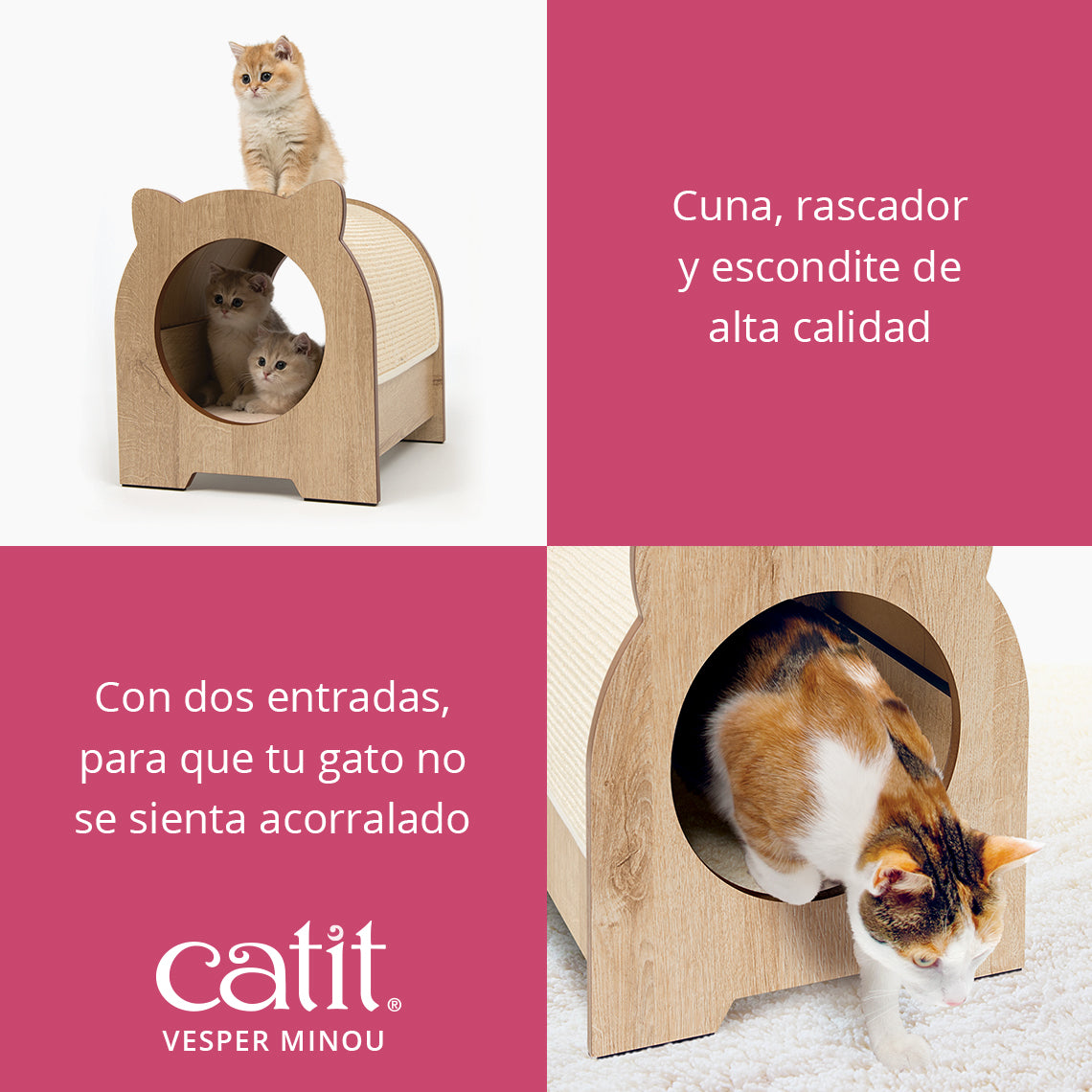 Cueva refugio rascador para gatos Catit Vesper Minou