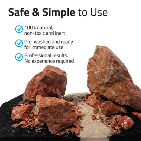 Kit de piedras y grava para acuascaping Fluval - Rojo