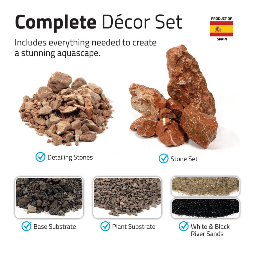 Kit de piedras y grava para acuascaping Fluval - Rojo
