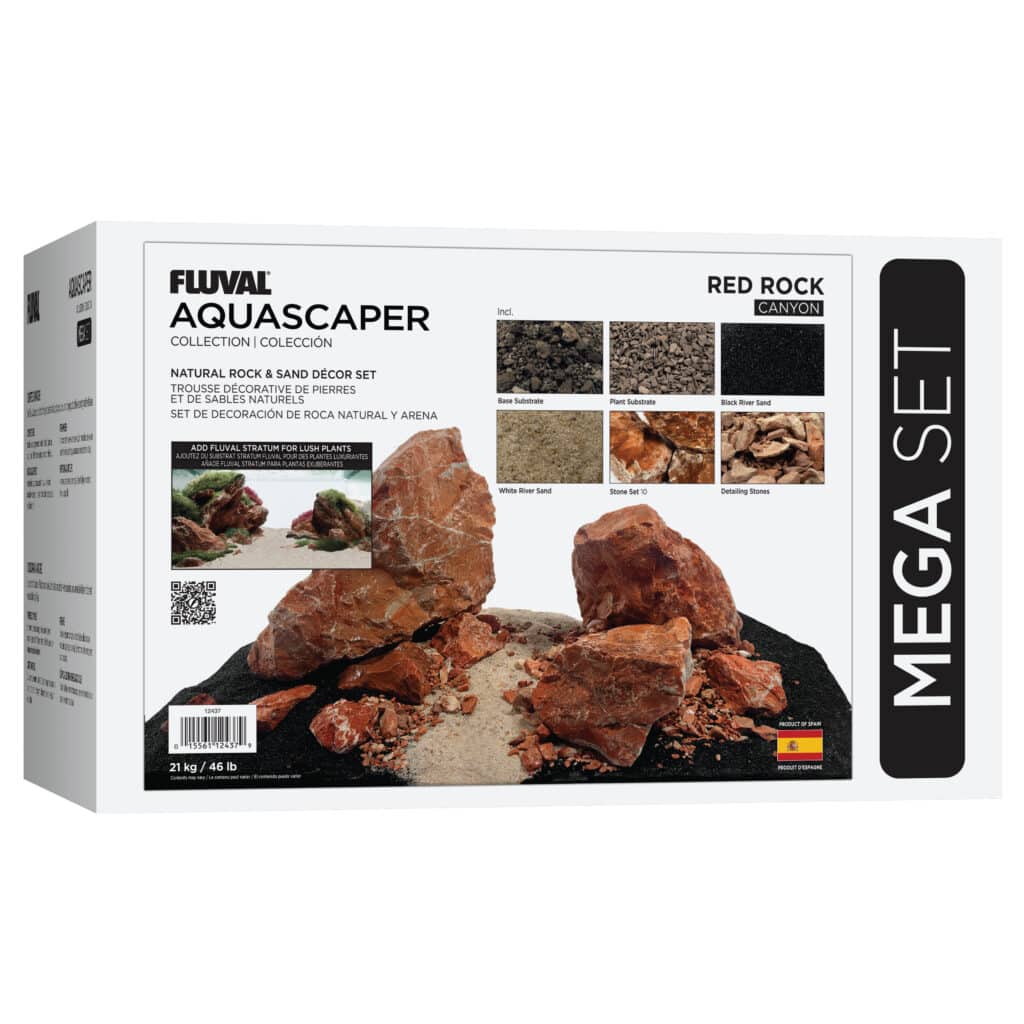 Kit de piedras y grava para acuascaping Fluval - Rojo