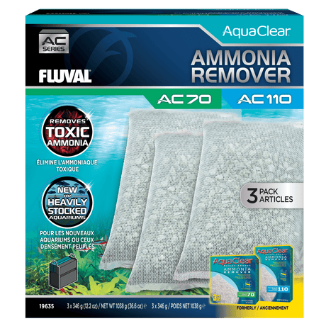 Pack ahorro eliminador de amoniaco para filtro AquaClear Fluval AC - Pack de 3