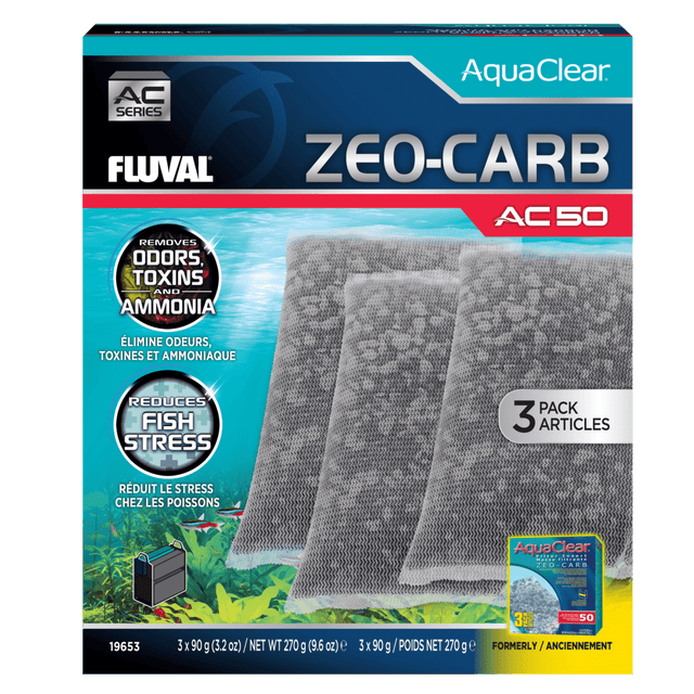 Pack ahorro Zeo-Carb para filtro AquaClear Fluval AC - Pack de 3