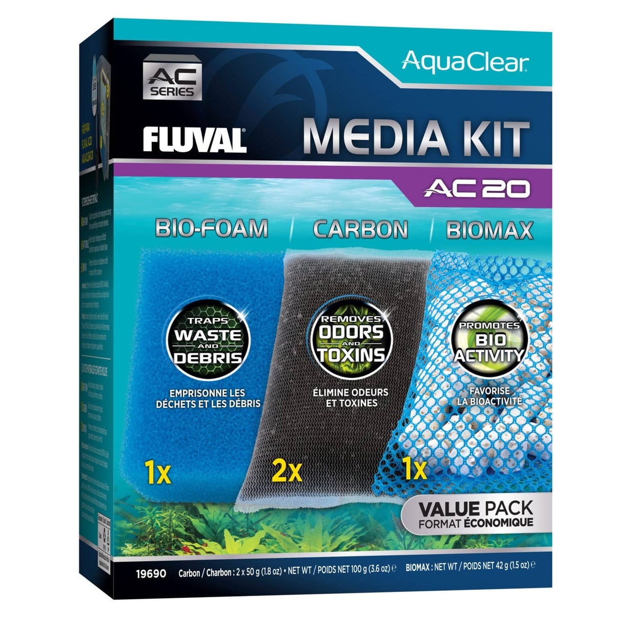 Kit de materiales filtrantes para filtro AquaClear Fluval AC