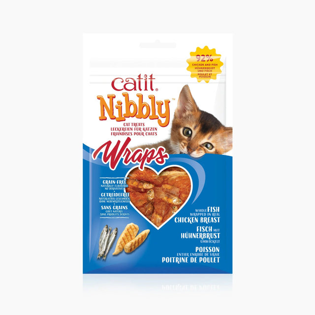 Snacks masticables para gatos Catit Nibbly Wraps