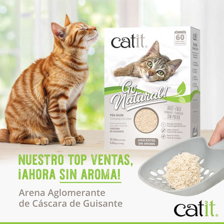 Arena para Gatos Aglomerante de Cáscara de Guisante Catit Go Natural