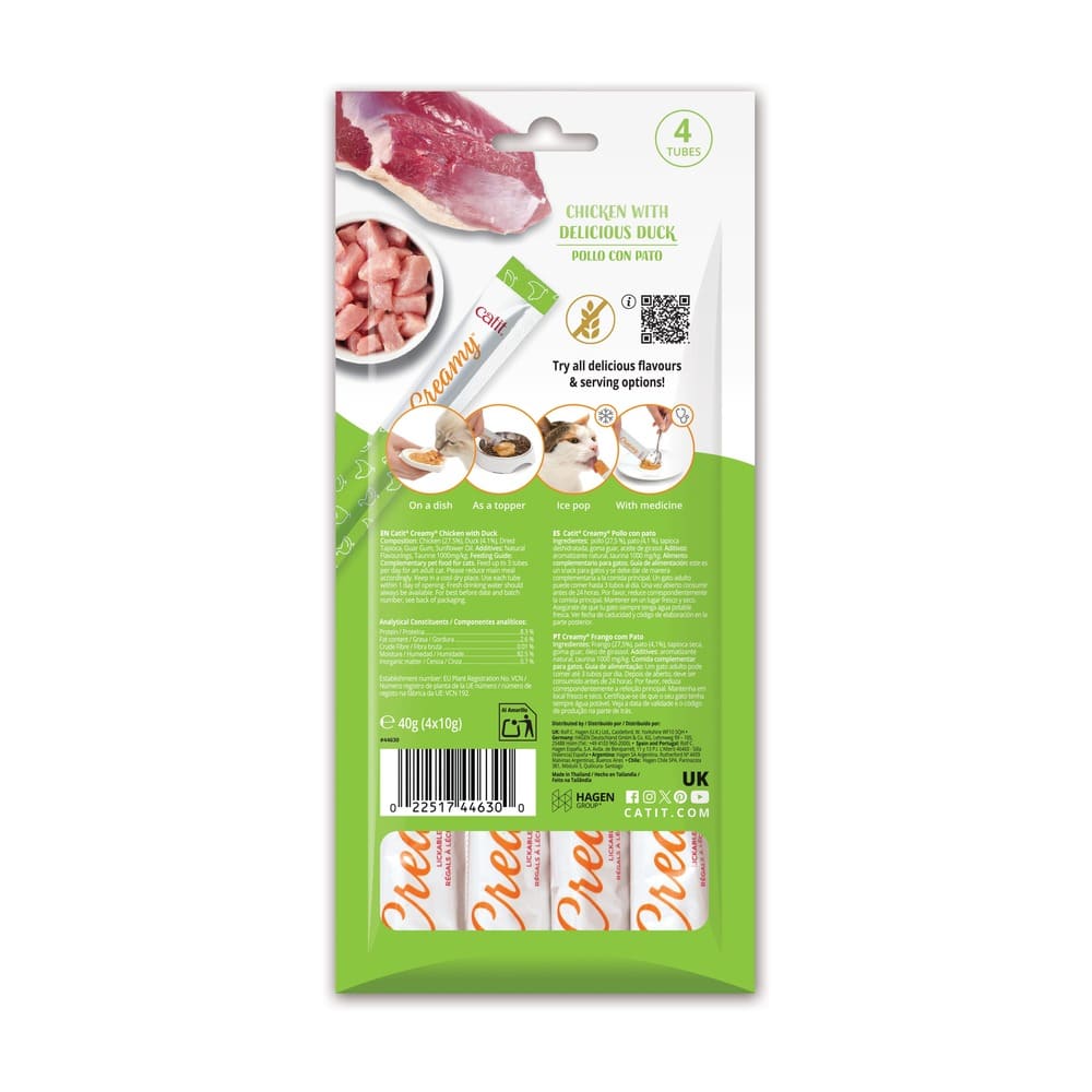 Snacks cremosos para gatos Catit Creamy – 4 Tubos