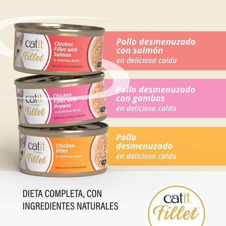 Pollo desmenuzado para gatos Catit Cuisine Fillet
