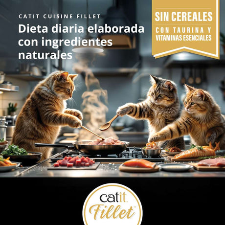 Pollo desmenuzado para gatos Catit Cuisine Fillet