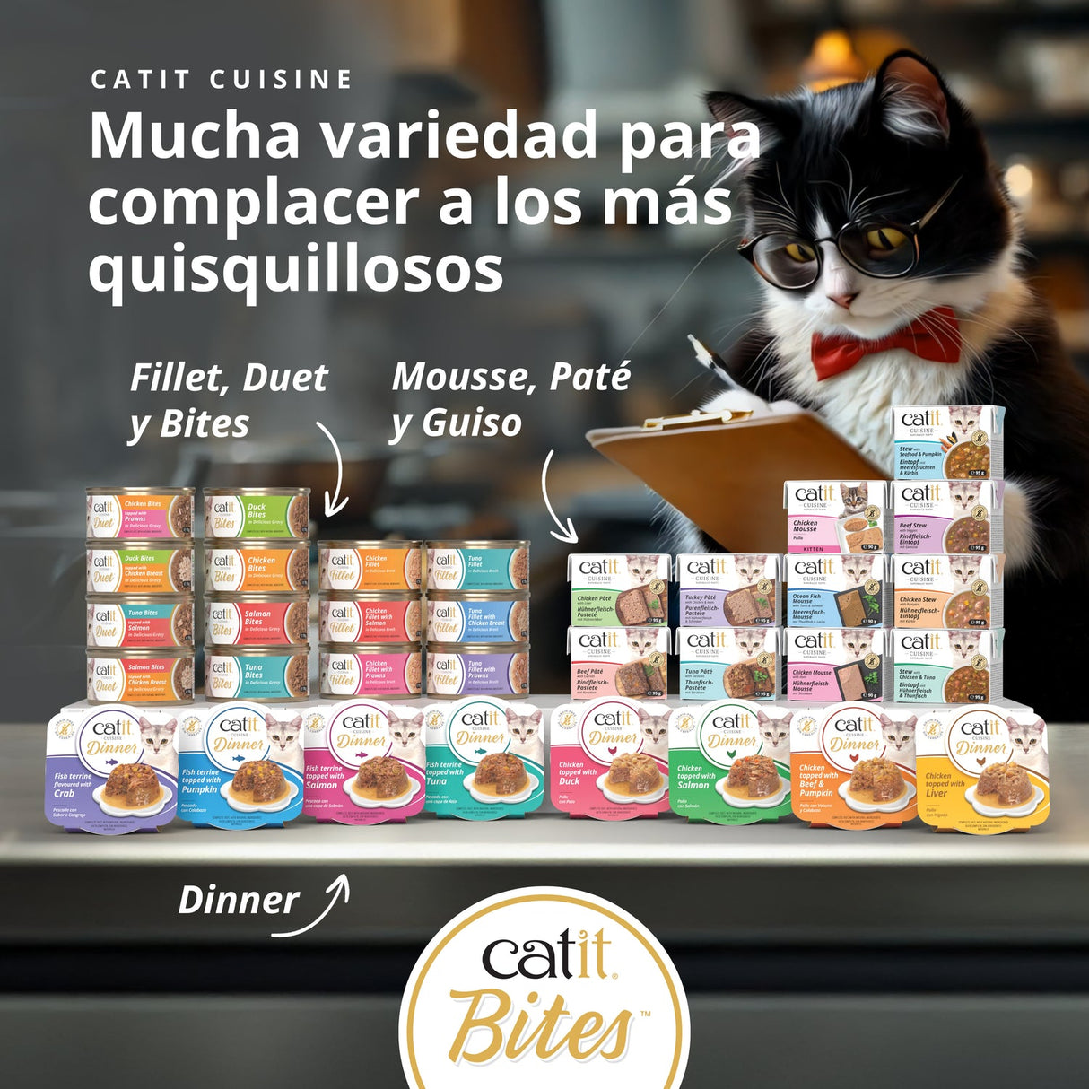Trocitos de carne en salsa para gatos Catit Cuisine Bites