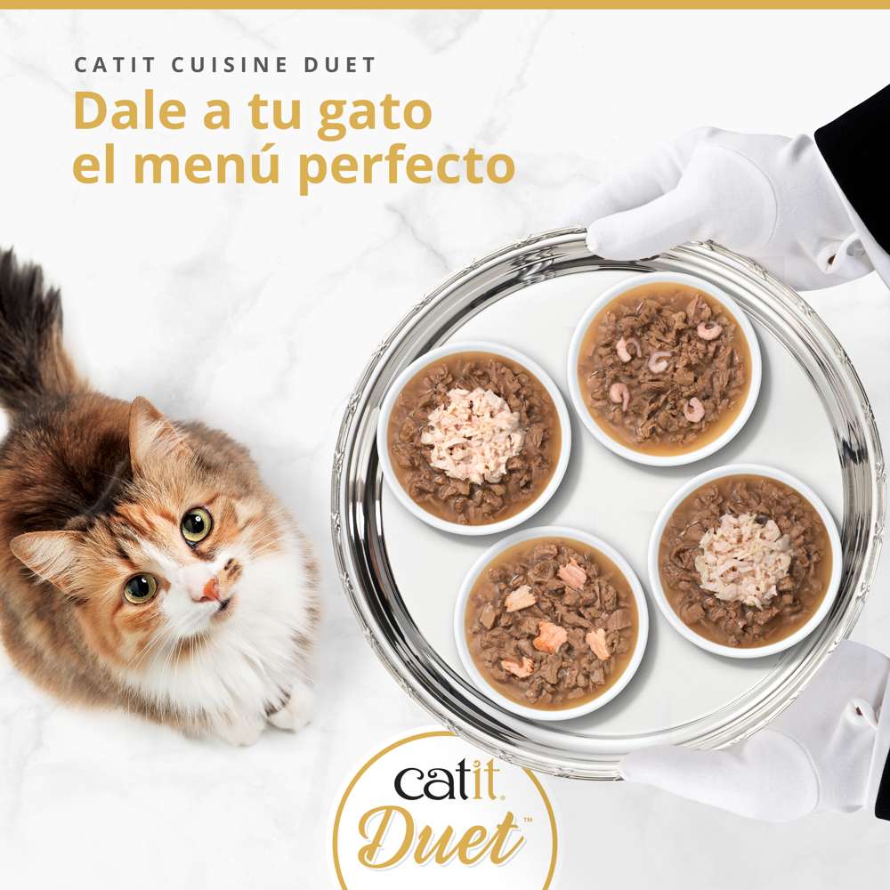 Dúo de carne con toppings para gatos Catit Cuisine Duet