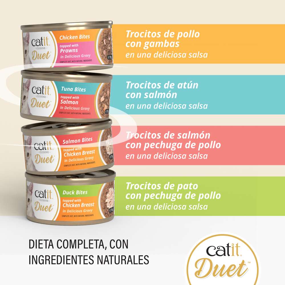 Dúo de carne con toppings para gatos Catit Cuisine Duet
