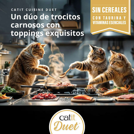 Dúo de carne con toppings para gatos Catit Cuisine Duet