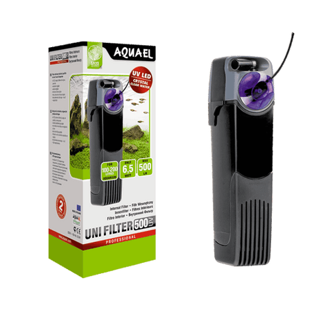 Filtro interno Aquael UNIFILTER UV 500 con su embalaje