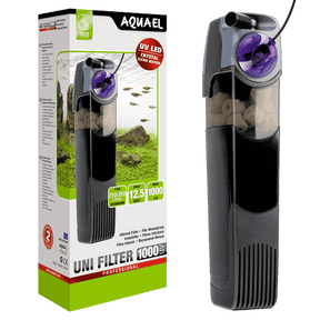 Filtro interno Aquael UNIFILTER UV 1000 con su embalaje