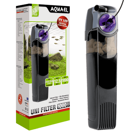 Filtro interno Aquael UNIFILTER UV 1000 con su embalaje