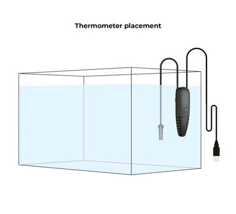 El Aquael THERMOMETER LINK instalado en un acuario