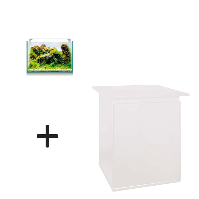 kit de acuario rgb 25 litros y mueble blanco