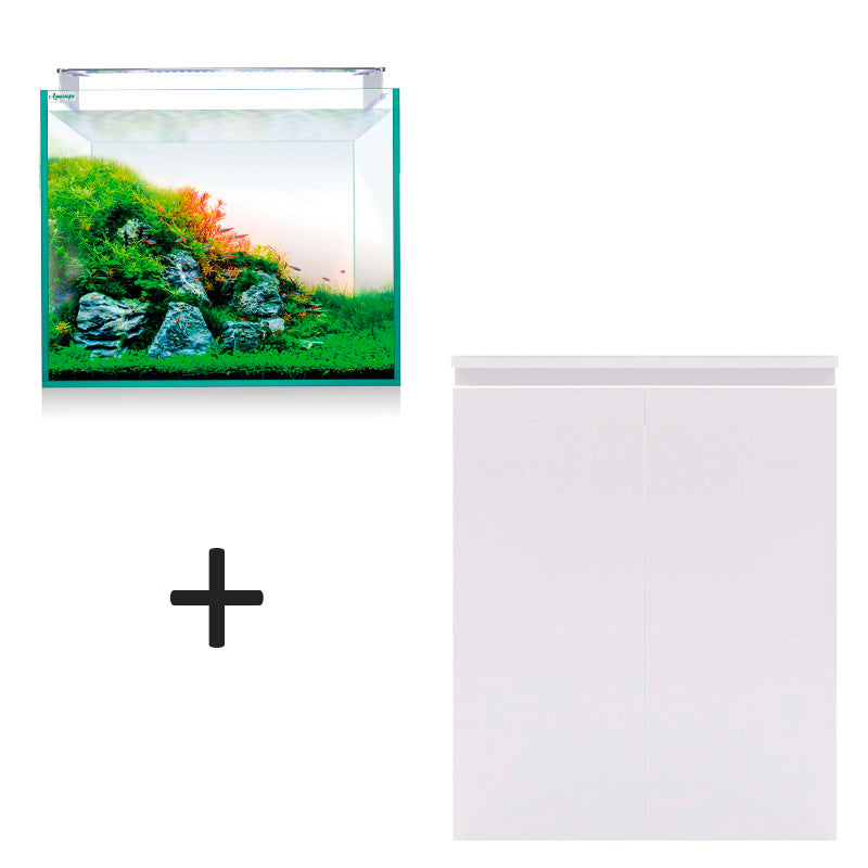 acuario kit rgb pro extra claro 150 litros y mueble blanco