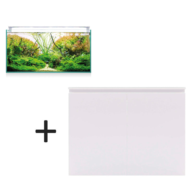 acuario kit rgb pro extra claro 250 litros  y mueble blanco