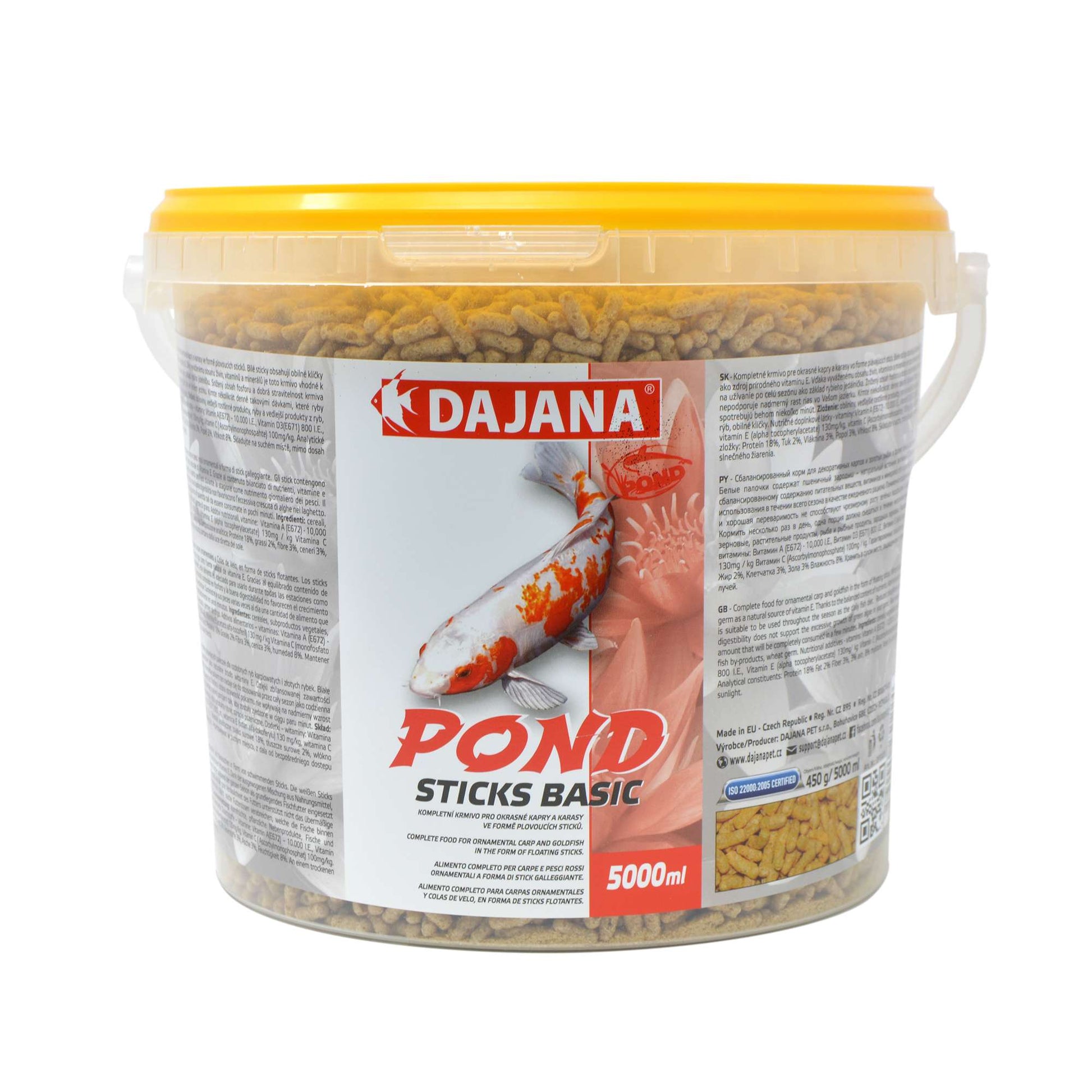 Alimentos para peces de estanque POND STICKS BASIC de DAJANA de 5 litros