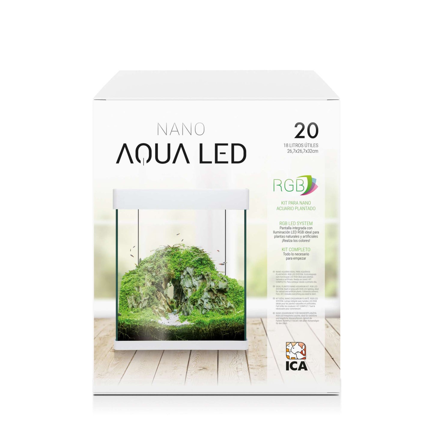 caja del Kit de acuario nano aqua led rgb 20 litros
