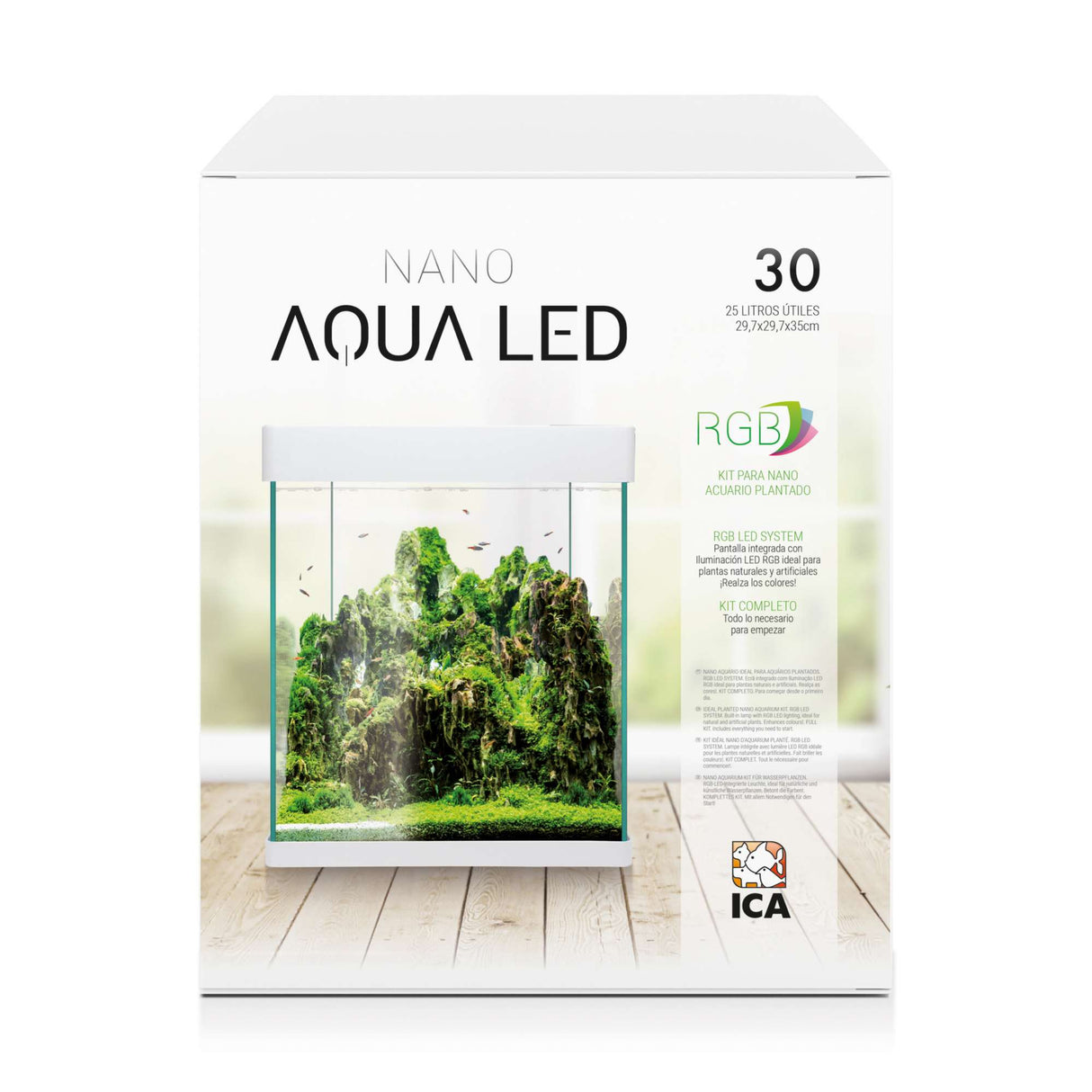 caja del Kit de acuario nano aqua led rgb 30 litros