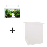 kit de acuario aqua light glass 40 litros y mueble blanco