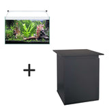 kit de acuario aqua light glass 50 litros y mueble negro