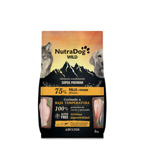 Alimento semihúmedo para perros adultos pollo y pescado 75% NutraDog WILD - NDW0207