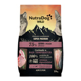 Alimento semihúmedo para perros adultos cerdo y pescado 75% NutraDog WILD - NDW1004