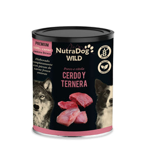 Lata de cerdo y ternera para perros NutraDog WILD PREMIUM - NTDH13