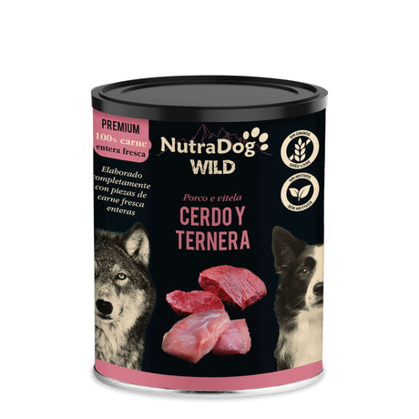 Lata de cerdo y ternera para perros NutraDog WILD PREMIUM - NTDH13
